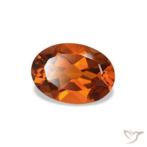 0.74캐럿 천연 딥 오렌지 시트린, 타원형 컷, 6.9×5 mm, VVS-VS