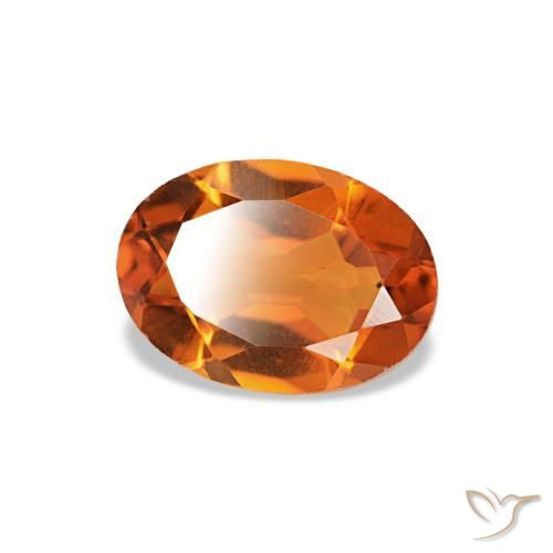 0.70캐럿 천연 파이어 오렌지 시트린, 타원형 컷, 7.1×5.1 mm, VVS-VS