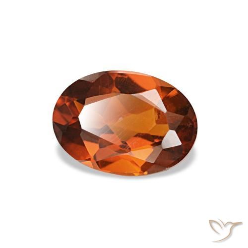0.72캐럿 천연 딥 오렌지 시트린, 타원형 컷, 7.1×5.1 mm, VS-SI