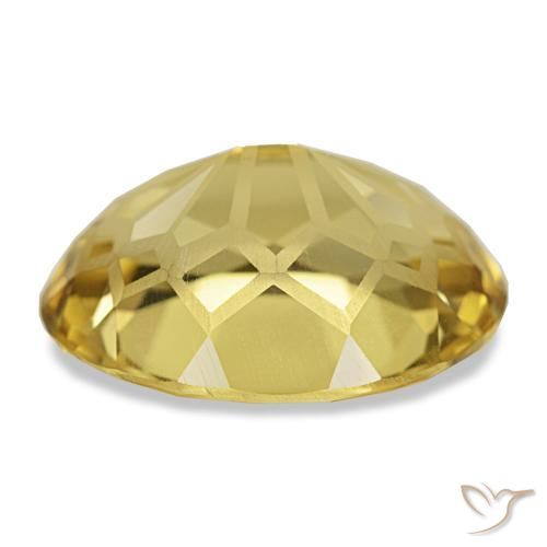 5.90캐럿 천연 Medium Light-Yellow 시트린, 타원형 컷, 13.7×11.2 mm, VVS