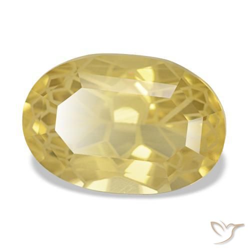 3.66캐럿 천연 Medium Light-Yellow 시트린, 타원형 컷, 11.9×8.2 mm, VVS