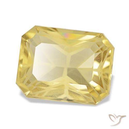 3.56캐럿 천연 투스카니 옐로우 시트린, 에메랄드 컷, 10.7×8.3 mm, VVS
