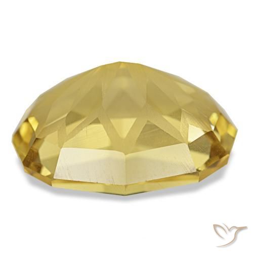 9.03캐럿 천연 Medium Light-Yellow 시트린, 타원형 컷, 15.9×13.2 mm, VVS