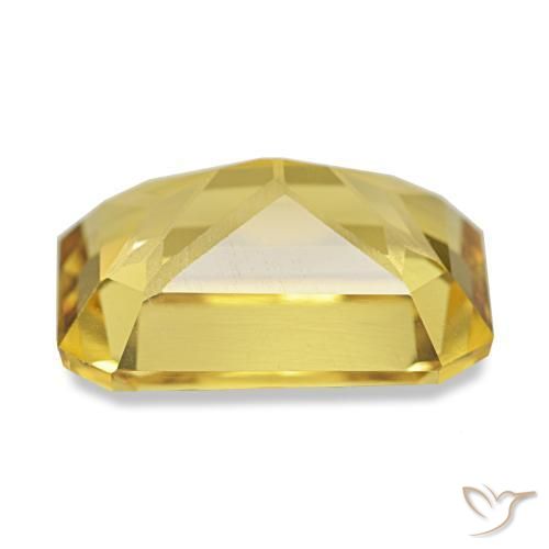 4.59캐럿 천연 딥 옐로우 시트린, 에메랄드 컷, 12.3×9.1 mm, VS