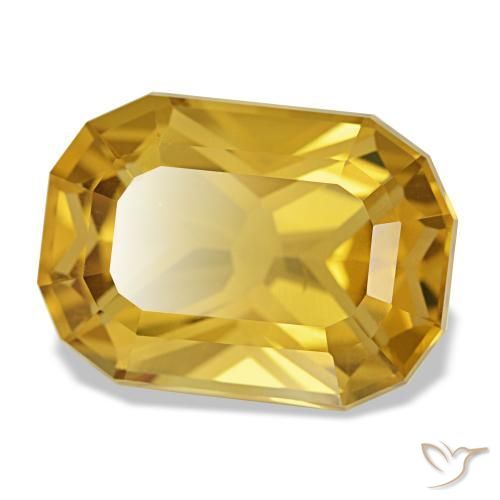 10.70캐럿 천연 골든 오렌지 시트린, 쿠션 컷, 16.6×11.8 mm, VS