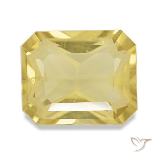 4.19캐럿 천연 투스카니 옐로우 시트린, 에메랄드 컷, 11.5×9.5 mm, VVS-VS