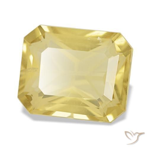 4.19캐럿 천연 투스카니 옐로우 시트린, 에메랄드 컷, 11.5×9.5 mm, VVS-VS