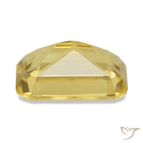 3.72캐럿 천연 미디엄 옐로우 시트린, 에메랄드 컷, 11.8×8 mm, VVS-VS