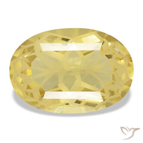 5.78캐럿 천연 미디엄 옐로우 시트린, 타원형 컷, 14.5×10 mm, VS