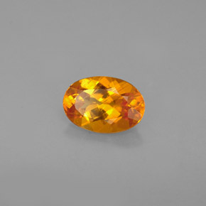 0.67캐럿 천연 옐로우 오렌지 클리노휴마이트, 타원형 컷, 7×4.8 mm, VS