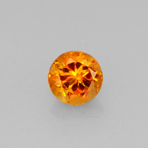 0.64캐럿 천연 옐로우 오렌지 클리노휴마이트, 라운드 컷, 5.20 mm, VS