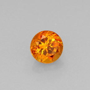 0.64캐럿 천연 옐로우 오렌지 클리노휴마이트, 라운드 컷, 5.20 mm, VS