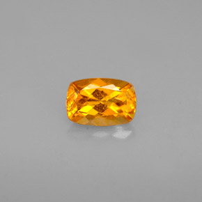 0.58캐럿 천연 옐로우 오렌지 클리노휴마이트, 쿠션 컷, 6.1×4.2 mm, VS-SI