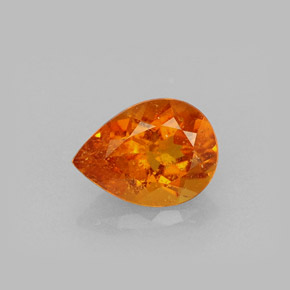 0.69캐럿 천연 옐로우 오렌지 클리노휴마이트, 배 모양, 6.9×5.1 mm, VS-SI