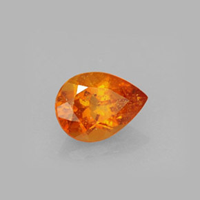 0.69캐럿 천연 옐로우 오렌지 클리노휴마이트, 배 모양, 6.9×5.1 mm, VS-SI