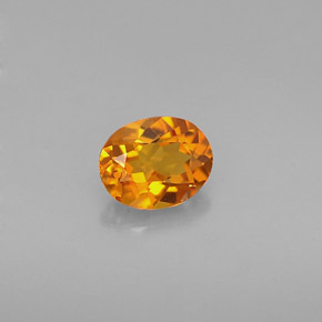 0.54캐럿 천연 옐로우 오렌지 클리노휴마이트, 타원형 컷, 5.8×4.6 mm, VVS-VS