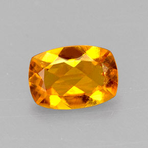 0.65캐럿 천연 옐로우 오렌지 클리노휴마이트, 쿠션 컷, 7.1×5 mm, VS
