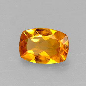 0.65캐럿 천연 옐로우 오렌지 클리노휴마이트, 쿠션 컷, 7.1×5 mm, VS
