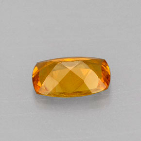 0.65캐럿 천연 옐로우 오렌지 클리노휴마이트, 쿠션 컷, 7.1×5 mm, VS