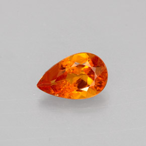 0.66캐럿 천연 옐로우 오렌지 클리노휴마이트, 배 모양, 7.5×4.8 mm, VS-SI