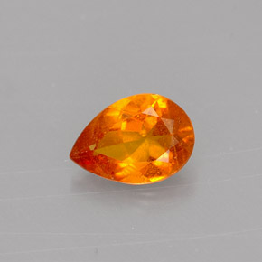 0.57캐럿 천연 옐로우 오렌지 클리노휴마이트, 배 모양, 6.9×4.8 mm, VS-SI