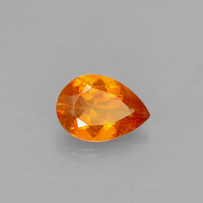 0.57캐럿 천연 옐로우 오렌지 클리노휴마이트, 배 모양, 6.9×4.8 mm, VS-SI