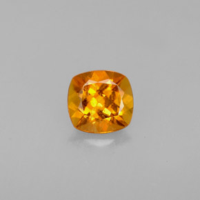 0.53캐럿 천연 옐로우 오렌지 클리노휴마이트, 쿠션 컷, 5.2×4.9 mm, VS-SI