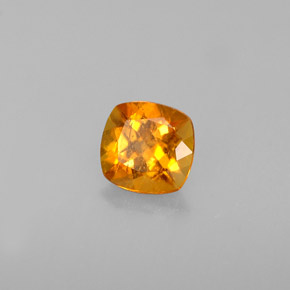 0.53캐럿 천연 옐로우 오렌지 클리노휴마이트, 쿠션 컷, 5.2×4.9 mm, VS-SI