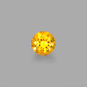 0.40캐럿 천연 골든 옐로우 클리노휴마이트, 라운드 컷, 4.66 mm, VS-SI