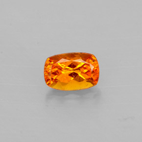 0.59캐럿 천연 옐로우 오렌지 클리노휴마이트, 쿠션 컷, 6.1×4.2 mm, VS