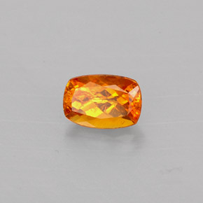 0.59캐럿 천연 옐로우 오렌지 클리노휴마이트, 쿠션 컷, 6.1×4.2 mm, VS