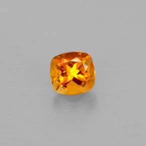 0.40캐럿 천연 옐로우 오렌지 클리노휴마이트, 쿠션 컷, 4.4×4.2 mm, VS