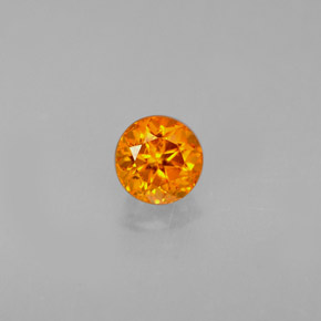 0.43캐럿 천연 옐로우 오렌지 클리노휴마이트, 라운드 컷, 4.28 mm, VS