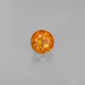 0.43캐럿 천연 옐로우 오렌지 클리노휴마이트, 라운드 컷, 4.28 mm, VS