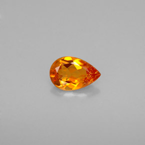 0.41캐럿 천연 옐로우 오렌지 클리노휴마이트, 배 모양, 6.3×4.2 mm, VS