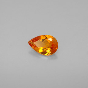 0.41캐럿 천연 옐로우 오렌지 클리노휴마이트, 배 모양, 6.3×4.2 mm, VS