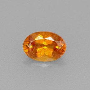 0.56캐럿 천연 옐로우 오렌지 클리노휴마이트, 타원형 컷, 6.3×4.5 mm, VS-SI