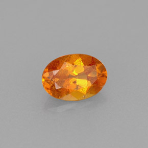 0.56캐럿 천연 옐로우 오렌지 클리노휴마이트, 타원형 컷, 6.3×4.5 mm, VS-SI