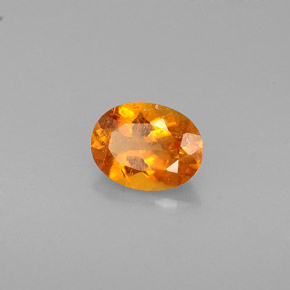 0.57캐럿 천연 옐로우 오렌지 클리노휴마이트, 타원형 컷, 6.2×4.7 mm, VS-SI