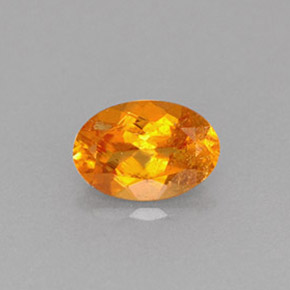 0.61캐럿 천연 옐로우 오렌지 클리노휴마이트, 타원형 컷, 6.7×4.6 mm, VS-SI