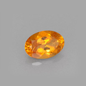 0.61캐럿 천연 옐로우 오렌지 클리노휴마이트, 타원형 컷, 6.7×4.6 mm, VS-SI