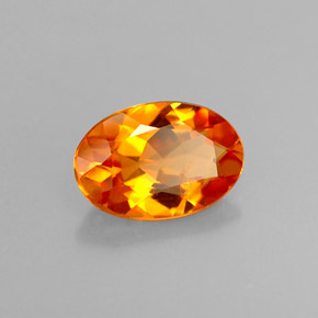 0.58캐럿 천연 옐로우 오렌지 클리노휴마이트, 타원형 컷, 6.7×4.6 mm, VS