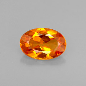 0.58캐럿 천연 옐로우 오렌지 클리노휴마이트, 타원형 컷, 6.7×4.6 mm, VS