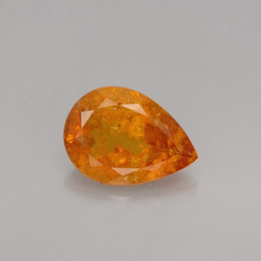 0.73캐럿 천연 옐로우 오렌지 클리노휴마이트, 배 모양, 7.5×5.4 mm, VS-SI