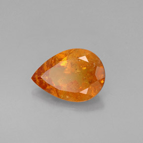 0.73캐럿 천연 옐로우 오렌지 클리노휴마이트, 배 모양, 7.5×5.4 mm, VS-SI