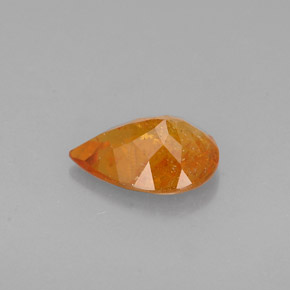 0.73캐럿 천연 옐로우 오렌지 클리노휴마이트, 배 모양, 7.5×5.4 mm, VS-SI