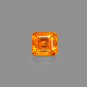 0.69캐럿 천연 옐로우 오렌지 클리노휴마이트, 에메랄드 컷, 5.1×4.7 mm, VS-SI