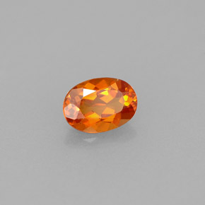 0.55캐럿 천연 옐로우 오렌지 클리노휴마이트, 타원형 컷, 6.2×4.5 mm, VVS-VS