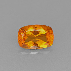 0.51캐럿 천연 옐로우 오렌지 클리노휴마이트, 쿠션 컷, 6.1×4.2 mm, VS-SI
