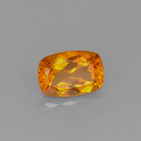 0.51캐럿 천연 옐로우 오렌지 클리노휴마이트, 쿠션 컷, 6.1×4.2 mm, VS-SI